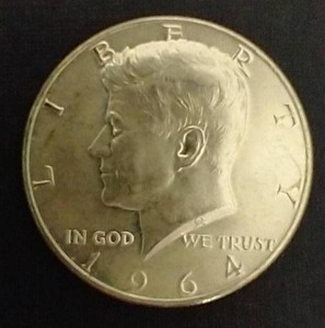 1964 Kennedy 90% Silver Half Dollar