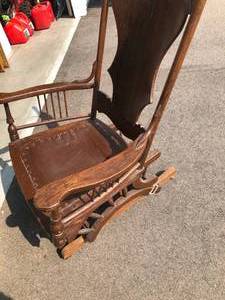 lot 20 image: Old Gliding Rocking Chair on Wheels