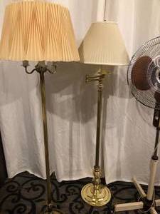 lot 47 image: 2 Floor Lamps & Fan