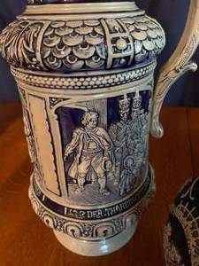 Blue and Gray Stoneware Steins