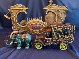 Cast Iron Bank and Wall Art
