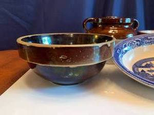 Brown and Blue Serveware