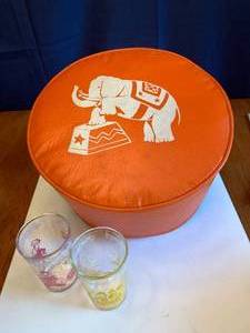 Howdy Doody Glasses and Child-size Elephant Ottoman