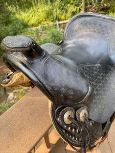 Vintage Black Leather Saddle and Bridle
