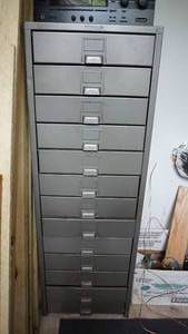 Hobart Co. Metal Thirteen Drawer Cabinet