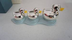 Reed & Barton  (Something Duckie)--Three Silver Duck Banks For Coins-NEW IN BOX