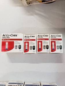 Four Packs Of Accu-Chek Aviva Plus Test Strips