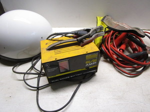 Jumper Cables, Charger, Helmet