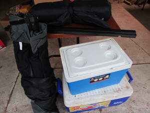 Folding Camp Cot, Coolers