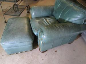 Leather Chair & Ottoman