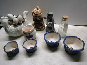 Hen, Lantern, Light, Planters