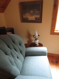 Recliner, Table, Lamp, Print