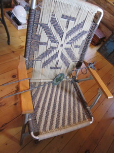 Macrame Chair, Garden Stake