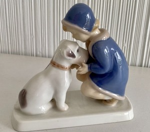 lot 25 image: Bing & Grndahl Figurine A Girl and Her Scotty Dog