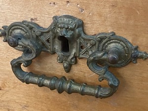 lot 1 image: Original Swedish Antique Wood Cabinet