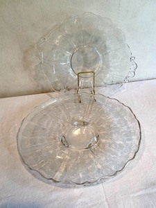lot 84 image: Two Vintage Rose Point Serving Platters