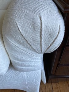 lot 6A image: Upholstered Ivory Love Seat by Sherill