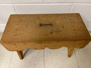 lot 224 image: Vintage Wooden Hand Made Step Stool