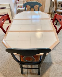 lot 132 image: Tile Top Table with 4 Chairs