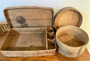 lot 146 image: 2 Primitive Wooden Boxes