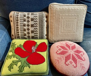 lot 168 image: Needlepoint Pillows
