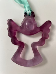 lot 391 image: Daum of France Purple Angel Figurine Ornament