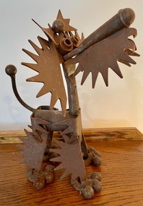lot 190 image: Marvelous Metal Art Dog Steam Pump Design