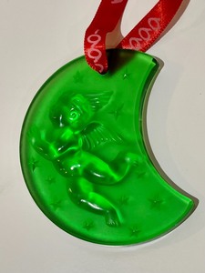 lot 396 image: Lalique of Paris Cherub Crescent Moon Ornament