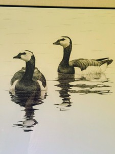 lot 300 image: Large Framed Geese Print