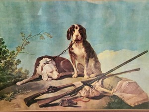 lot 305 image: Framed Hunting Dogs Print
