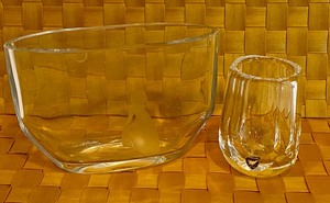 lot 81 image: Two Orrefors Etched Vases
