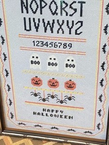 lot 87 image: Framed Halloween Sampler