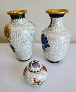 lot 456 image: Cloisonn Vases and Small Urn
