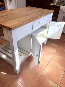 lot 572 image: Portable Kitchen Island w Storage by DeCristofaro Furniture