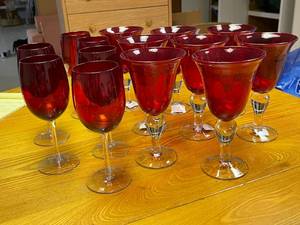 lot 440 image: Ruby Red Stemware