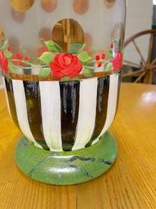 lot 444 image: Mackenzie Childs Hand Painted Vase