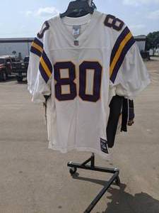 lot 414 image: Skol Minnesota Vikings White Reebok C. Carter 80 Jersey