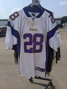 lot 417 image: Skol Minnesota Vikings White Reebok Peterson 28 Jersey