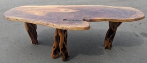 lot 148 image: Stunning Black Walnut Top with Diamond Willow Legs