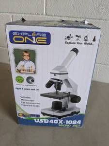 lot 111 image: Explore One 40x-1024x Microscope in Original Box