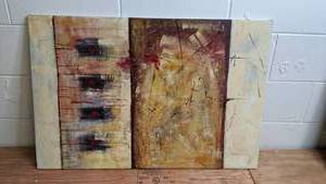 lot 401 image: Beautiful Hand-Painted Original Abstract Art Lot 24