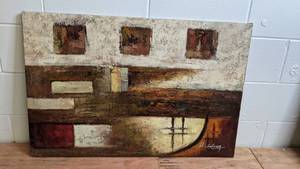lot 402 image: Beautiful Hand-Painted Original Abstract Art Lot 34