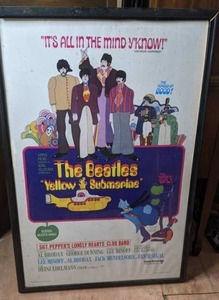 lot 33 image: Vintage Beatles Yellow Submarine Poster