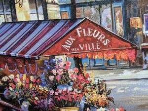 lot 77 image: Stunning Hand-Painted Art Print  Aux Fleurs de la Ville by Vadik Suljakov