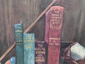 lot 78 image: Framed Art Print - Library of Golf by Barbara Shipman