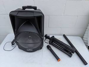lot 57 image: Be Free Sound Trolly with Stand and Microphone