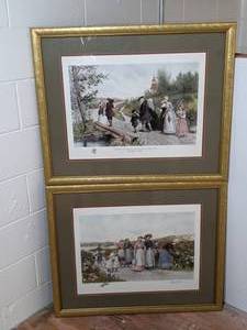 lot 64 image: Set of (2) Beautiful Complimentary Jennie Brownscombe Prints