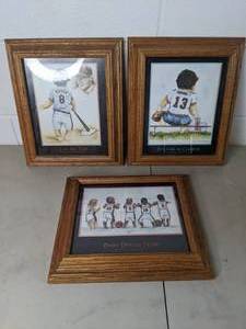 lot 220 image: Sweet Set of (3) Framed Kenneth Gatewood Baby Athletes Art