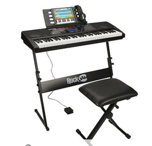 lot 28 image: RockJam 761 61-Key Keyboard Super Kit with Bluetooth