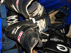 lot 34 image: Box of Hockey stuff